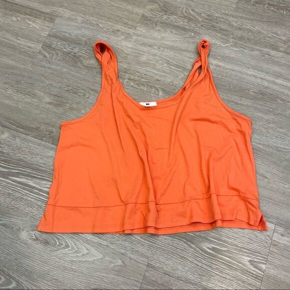 Bp Orange Relaxed Fit Crop Top Twisted Cami Straps Bright Spring Color Summer - Picture 2 of 6